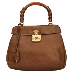 Gucci Vintage Bamboo Top Handle Line Lady Lock Tote