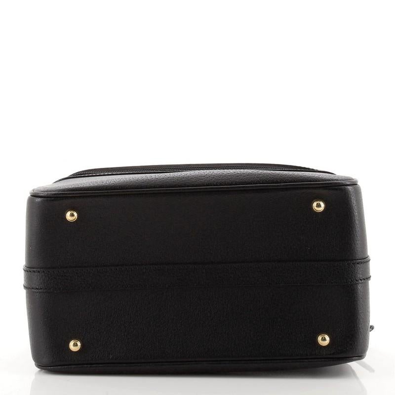 Gucci Vintage Bamboo Vanity Case Leder Medium im Zustand „Gut“ in NY, NY