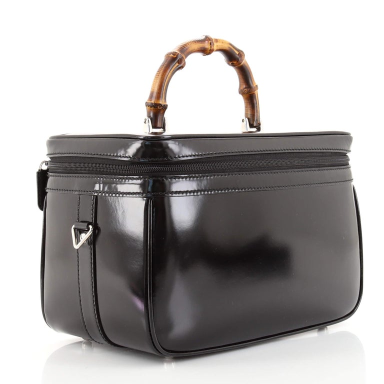 Gucci Vintage Bamboo Vanity Case Patent Medium at 1stDibs