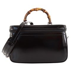 Gucci Black Patent Vanity Lunch Box Top Handle Bag 734gks324