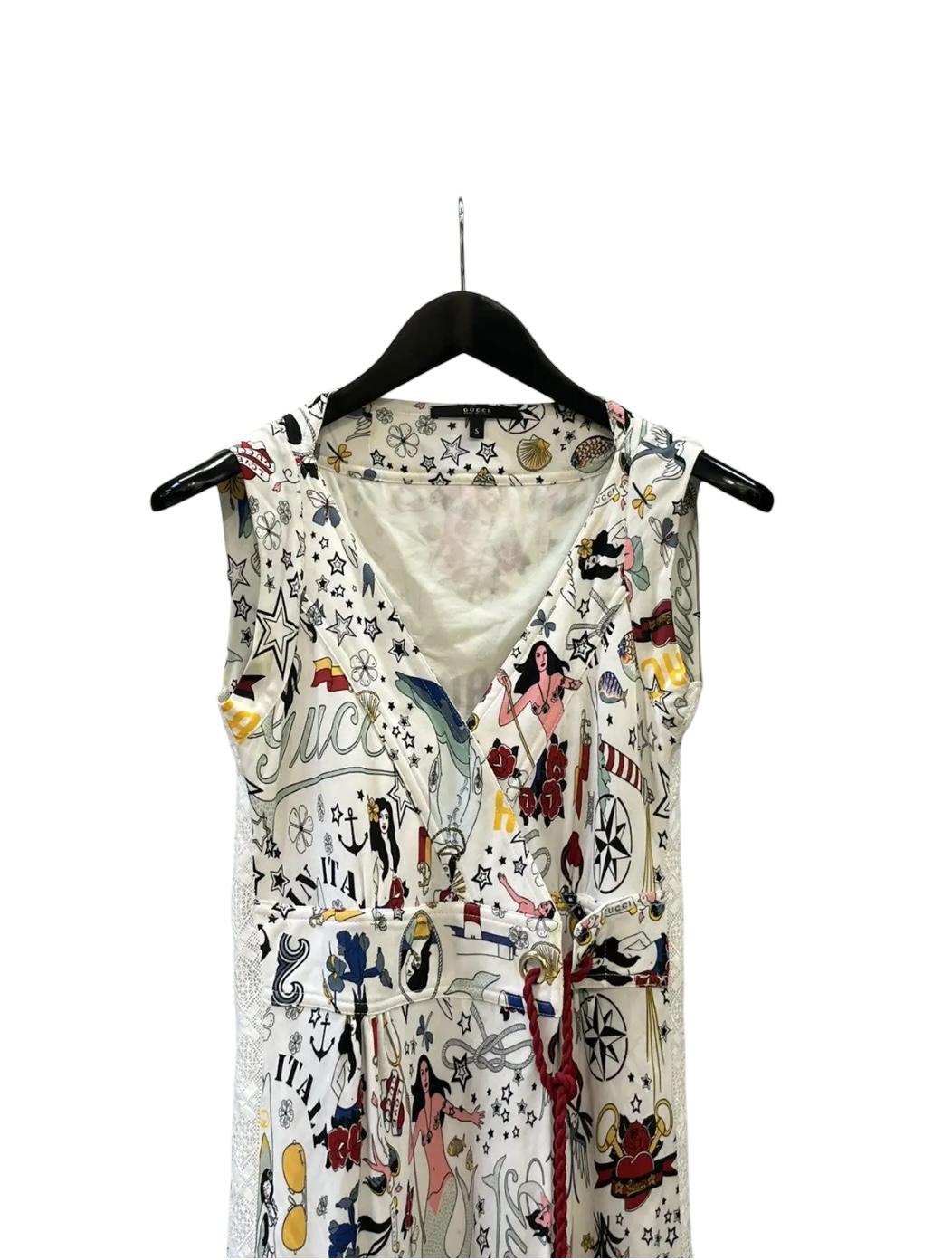 Gucci Vintage Beach Tattoo Dress In Good Condition For Sale In LISSE, NL