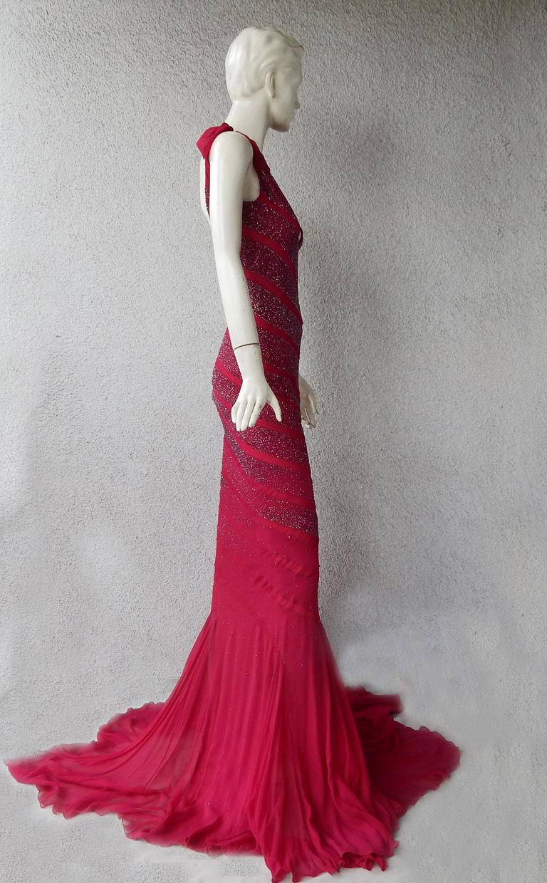 Women's Gucci Vintage Beaded Evening Dress Gown   NWT For Sale