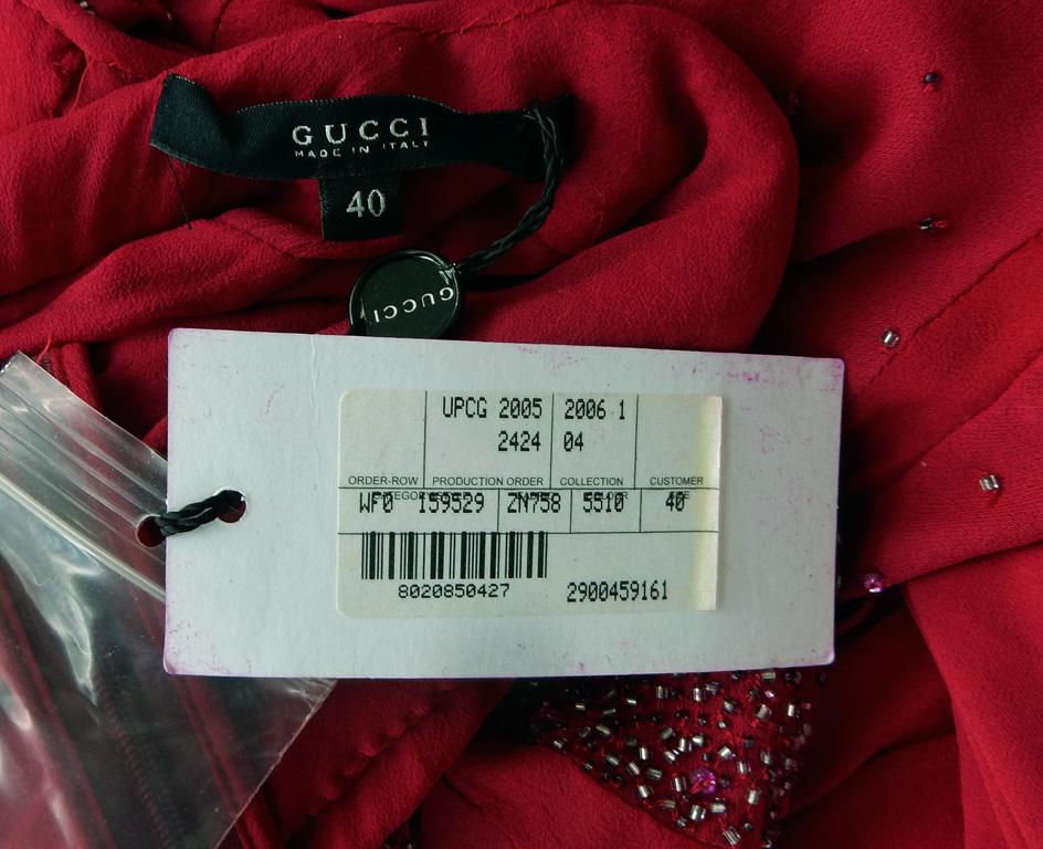Gucci Vintage Beaded Evening Dress Gown   NWT For Sale 2