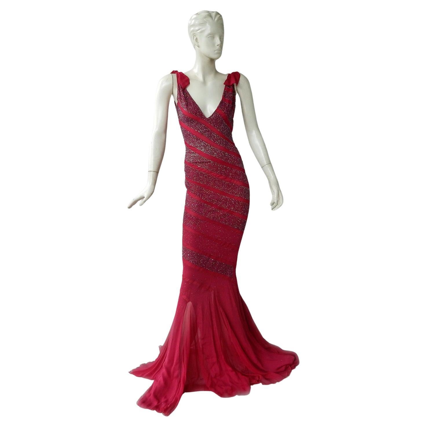 Gucci Vintage Beaded Evening Dress Gown   NWT