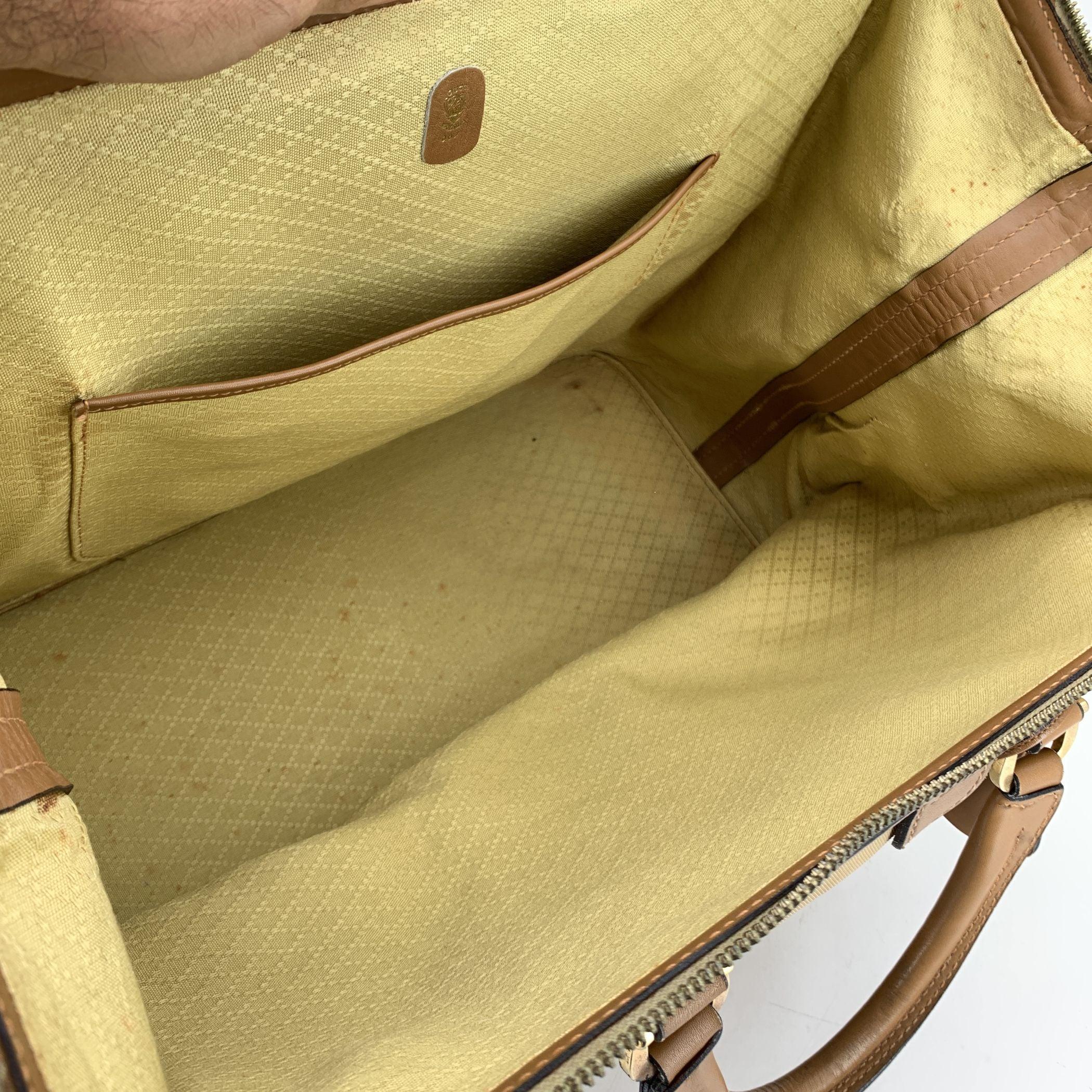 Sac de voyage de week-end Gucci Vintage By en toile et cuir Pour femmes en vente