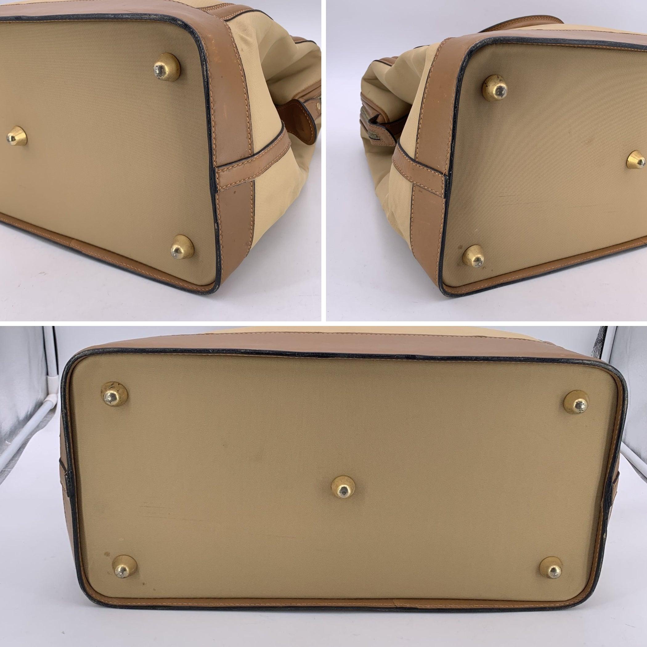 Sac de voyage de week-end Gucci Vintage By en toile et cuir en vente 1