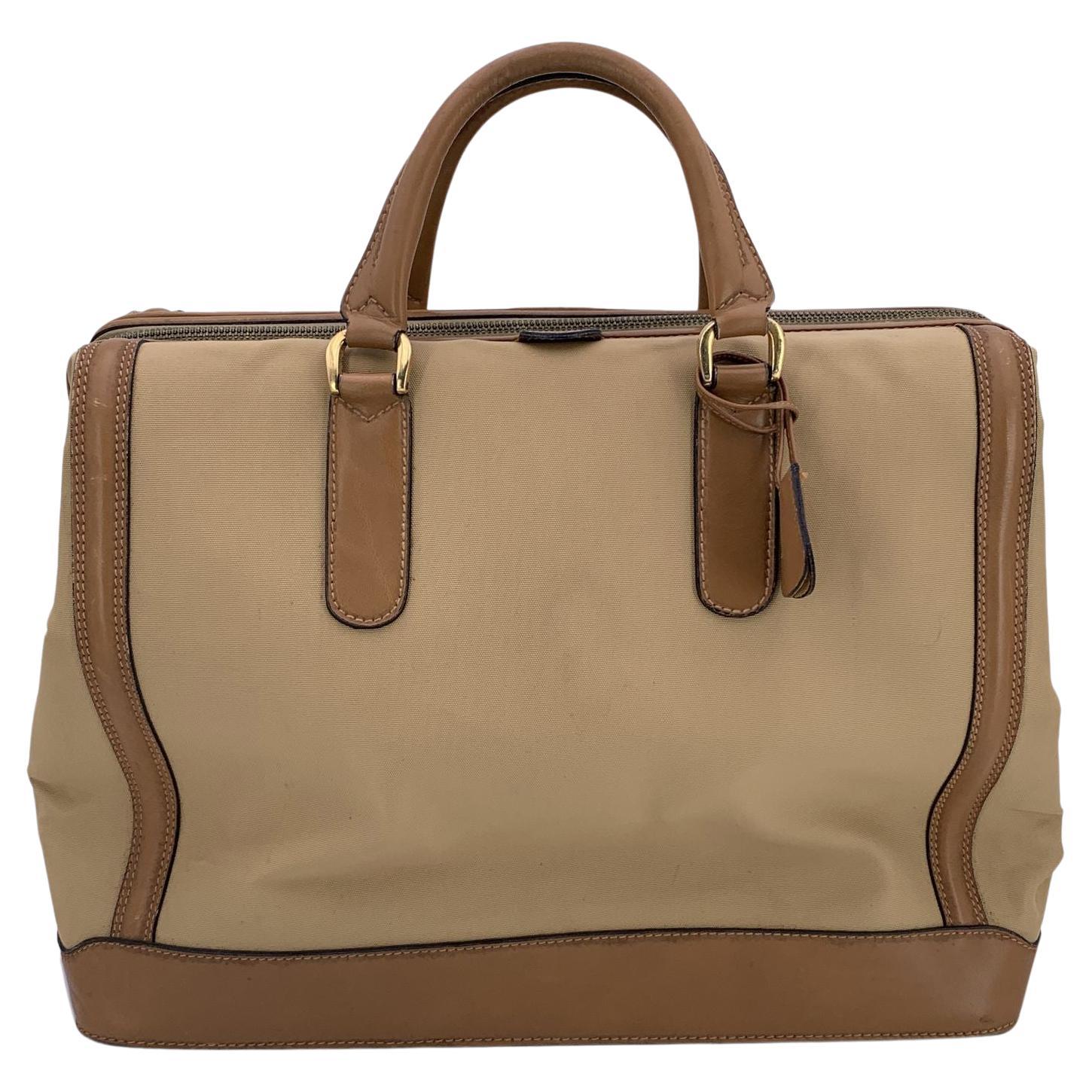 Sac de voyage de week-end Gucci Vintage By en toile et cuir en vente