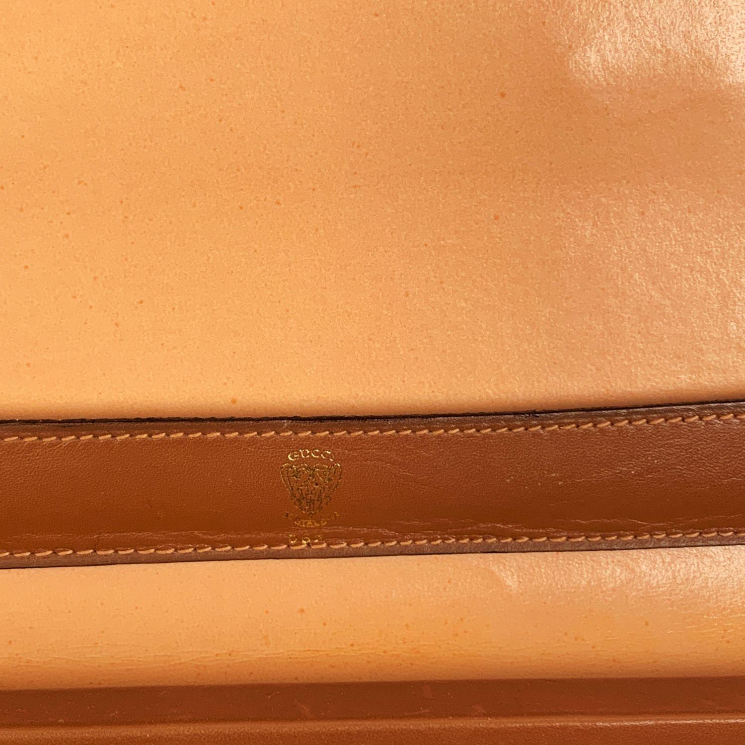 Gucci Vintage Beige Canvas Hard Train Case Beauty Bag 6