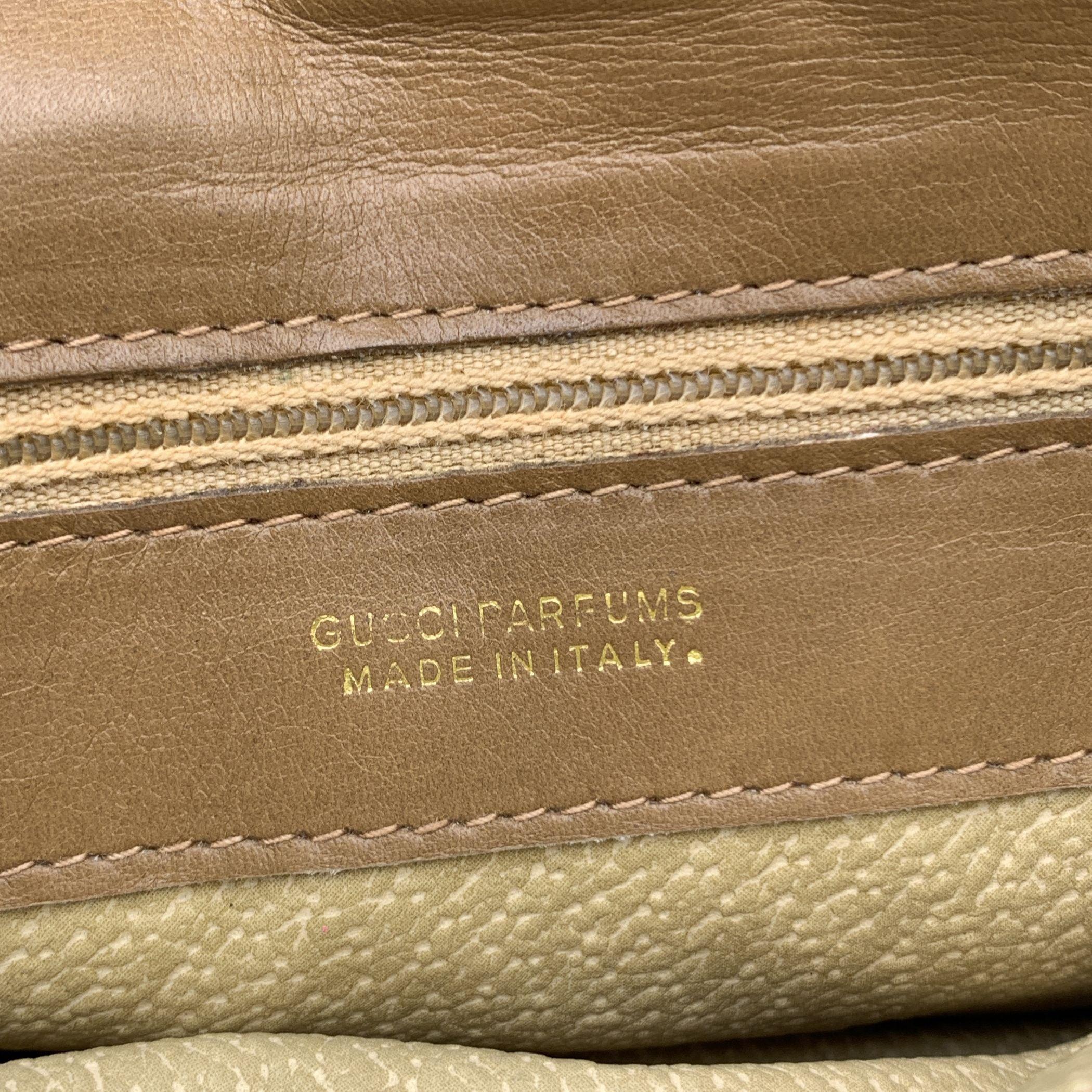 Gucci Vintage Beige Canvas Small Flap Wallet Coin Purse with Stripes 2