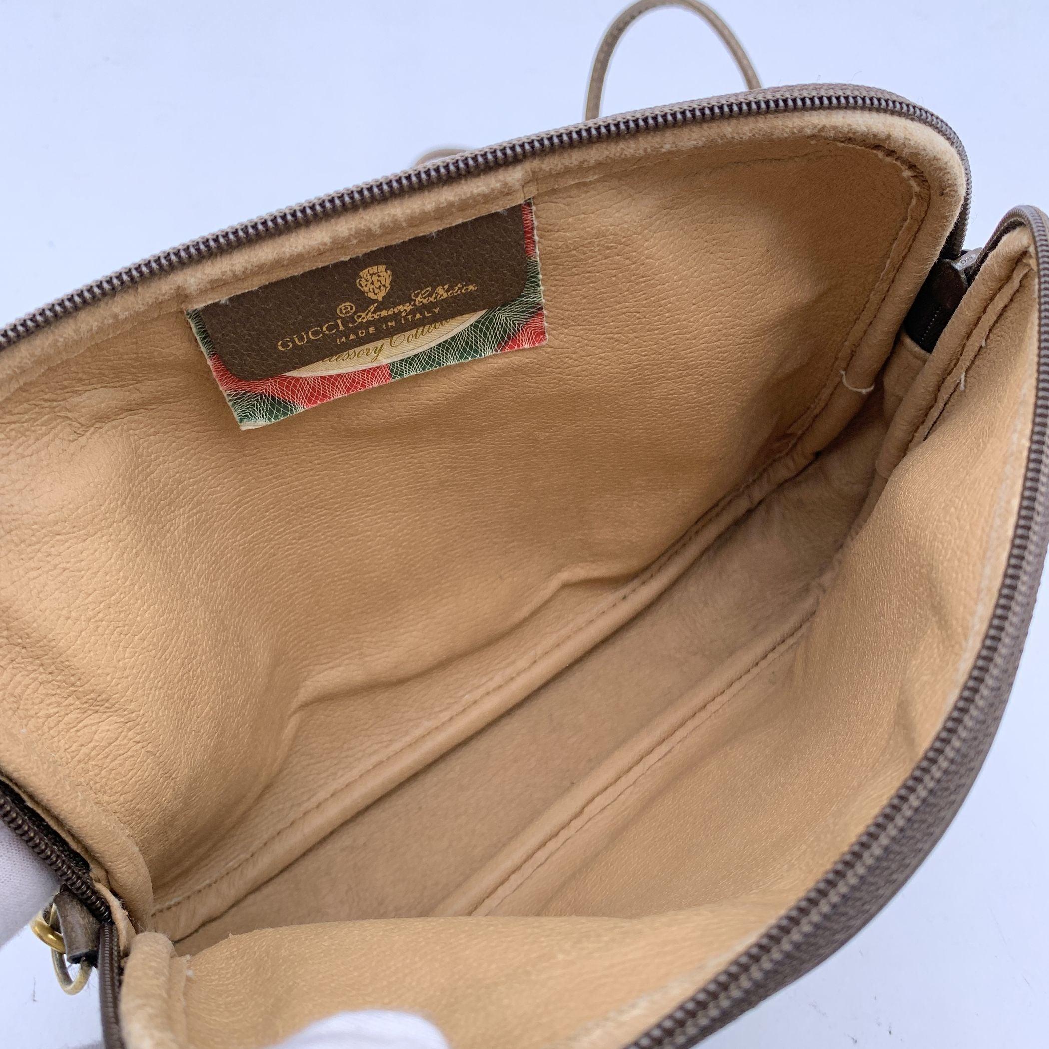 Gucci Vintage Beige GG Monogram Canvas Crossbody Messenger Bag 1