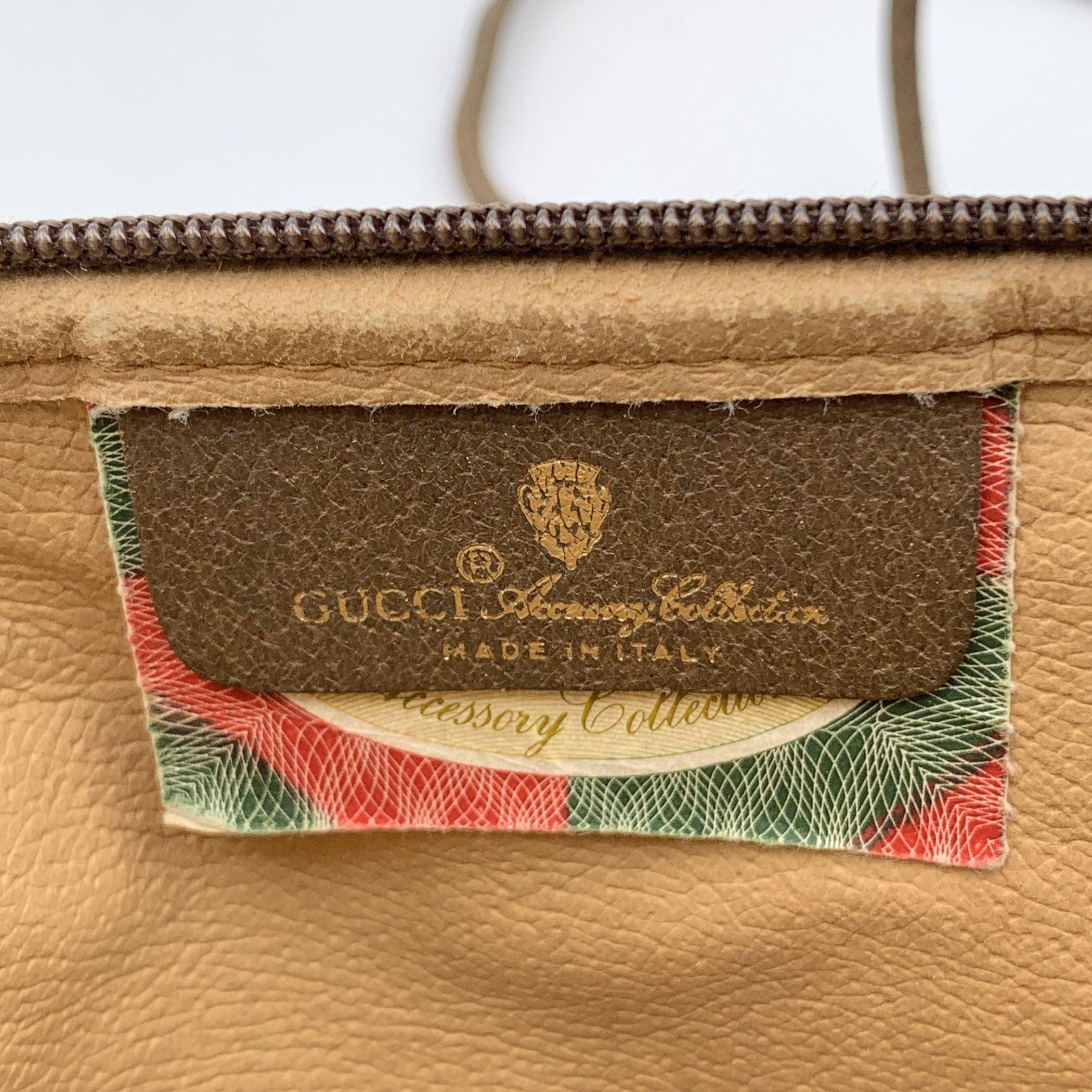 Gucci Vintage Beige GG Monogram Canvas Crossbody Messenger Bag 2