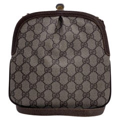 Gucci Vintage Beige GG Monogram Canvas Framed Crossbody Bag