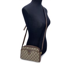 Gucci Vintage Beige GG Monogram Canvas Messenger Crossbody Bag