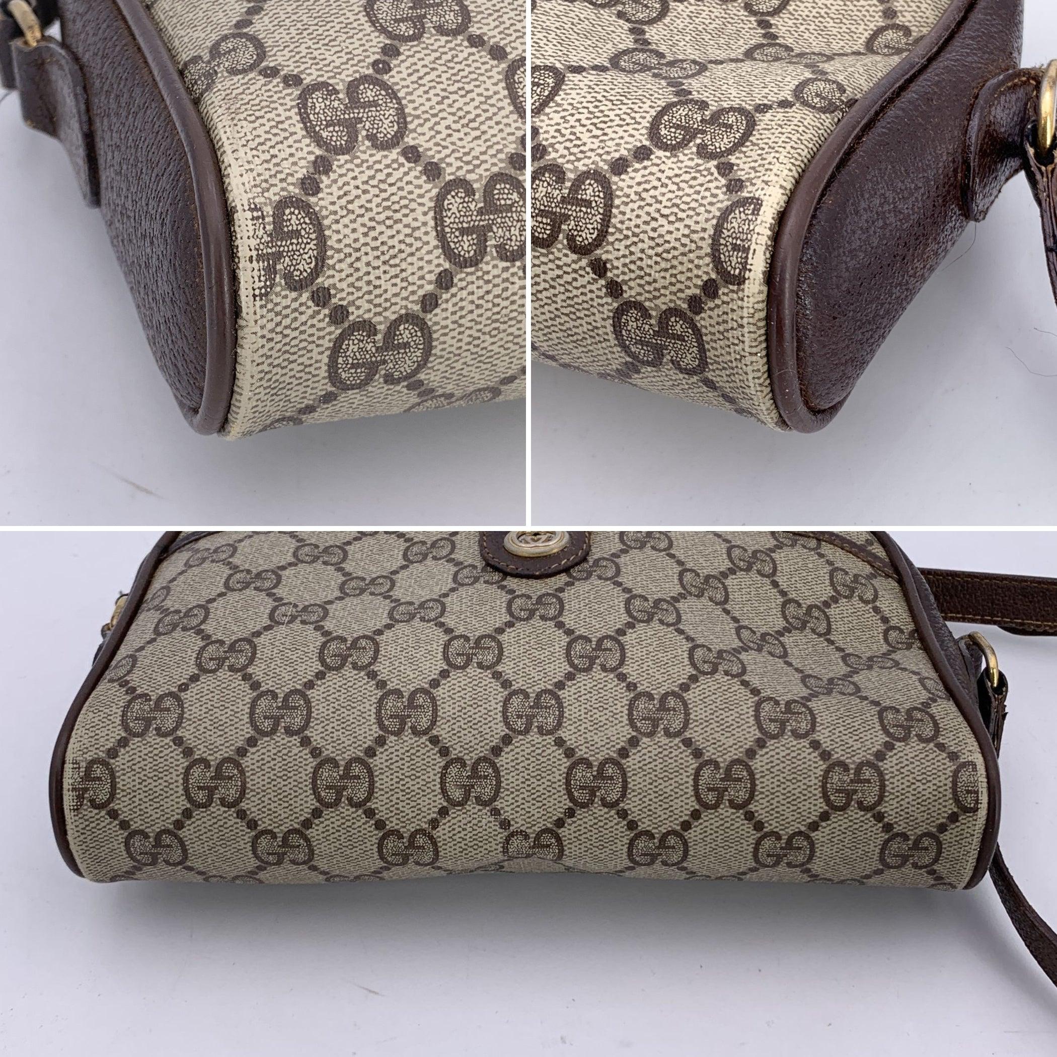 Gucci Vintage Beige GG Monogram Canvas Messenger Crossbody Bag en venta 2