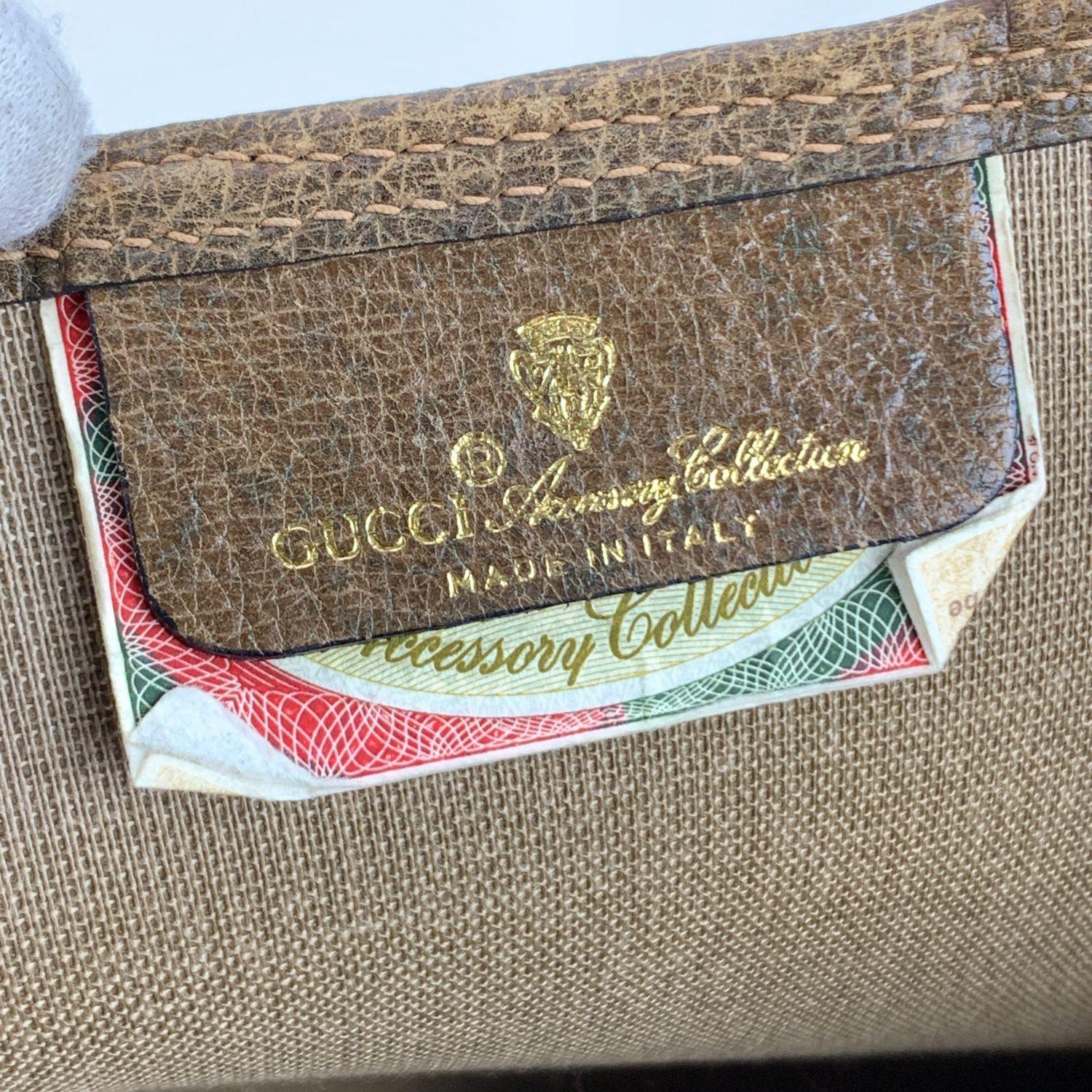 Gucci Vintage Beige GG Monogram Canvas Shopping Bag Tote In Excellent Condition In Rome, Rome