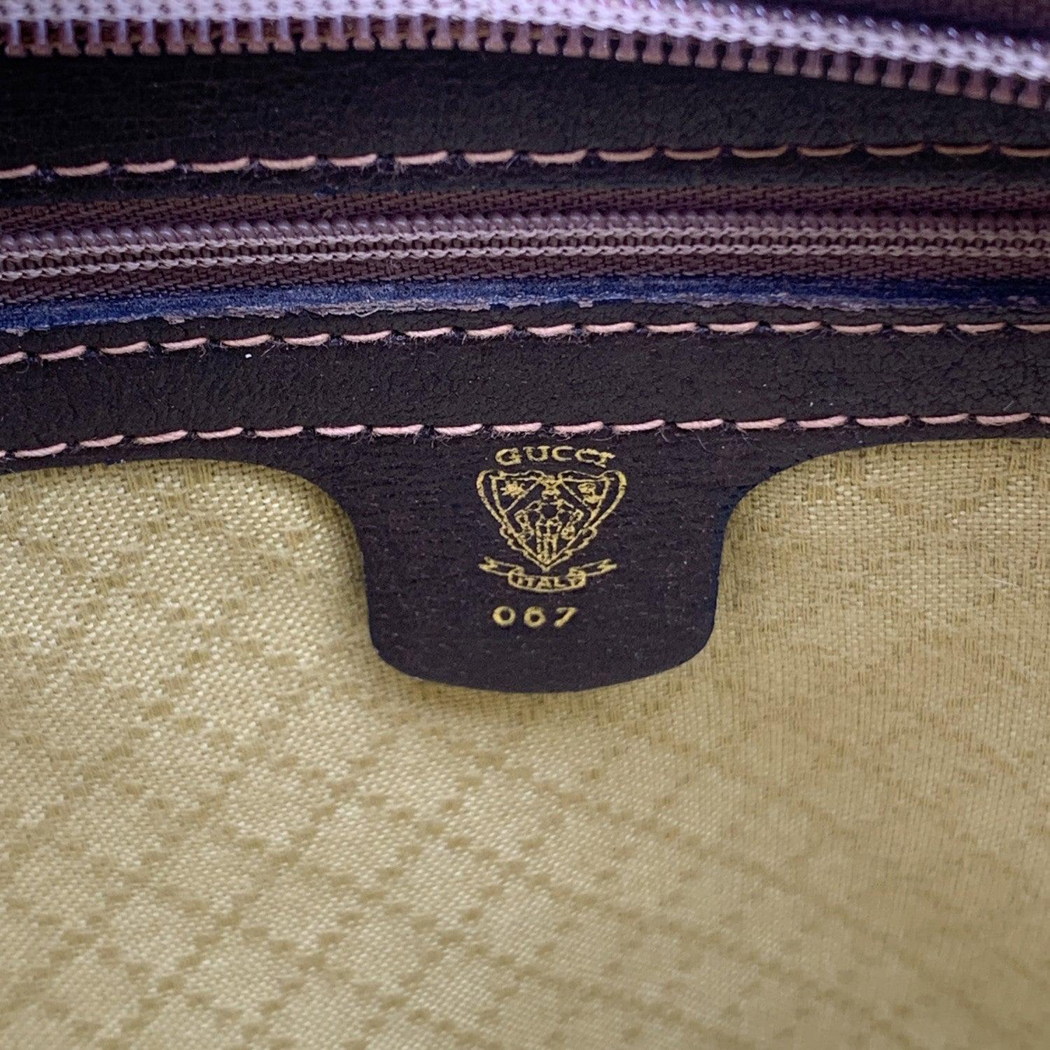 Gucci Vintage Beige GG Monogram Canvas Tote Satchel Handbag 3