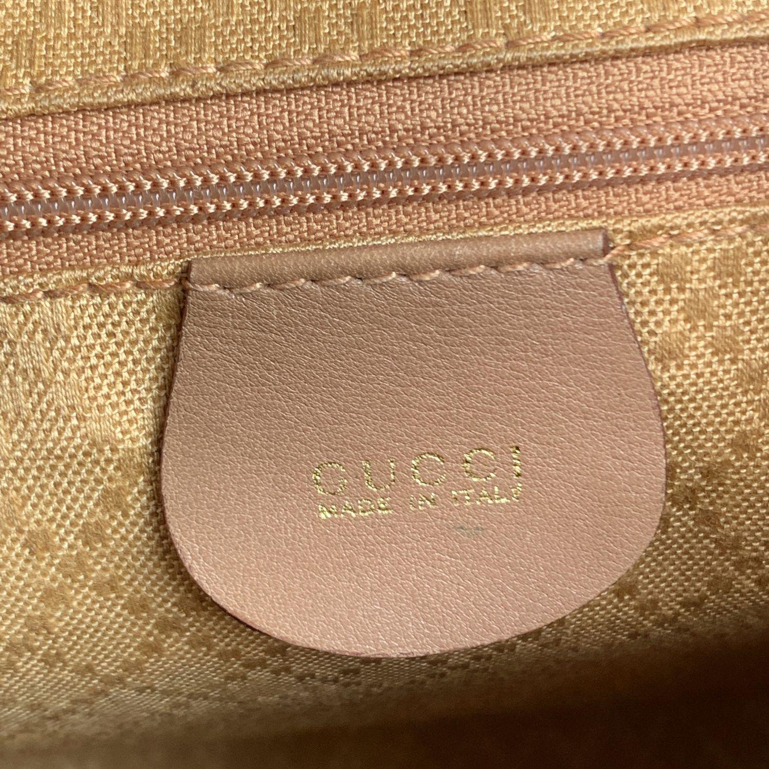 Gucci Vintage Beige Leather Bamboo MM Backpack Shoulder Bag 4