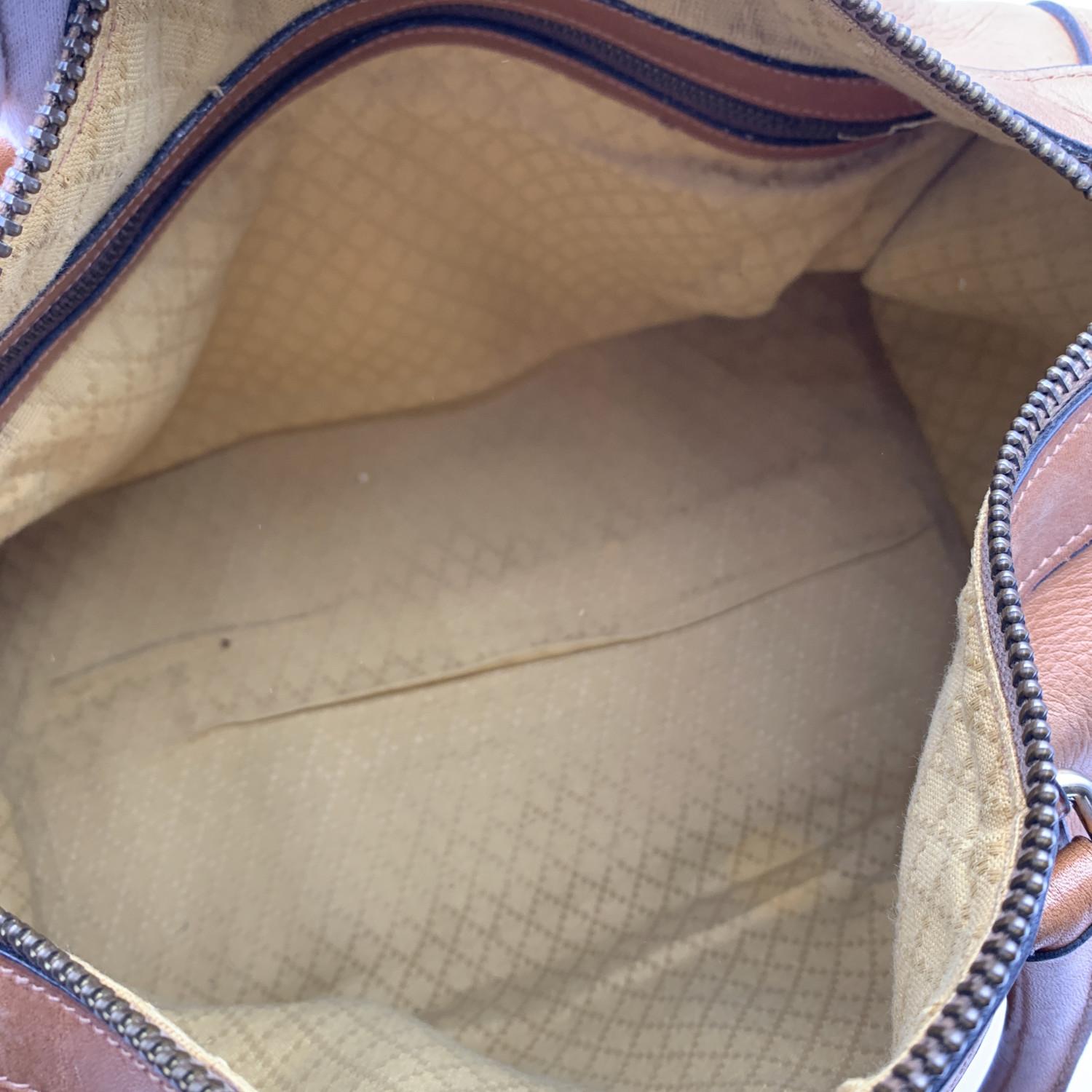 Gucci Vintage Beige Leather Boston Bag Satchel Handbag 1