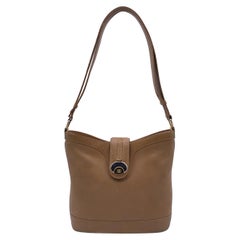 Gucci Vintage Beige Leather Bucket Shoulder Bag Handbag