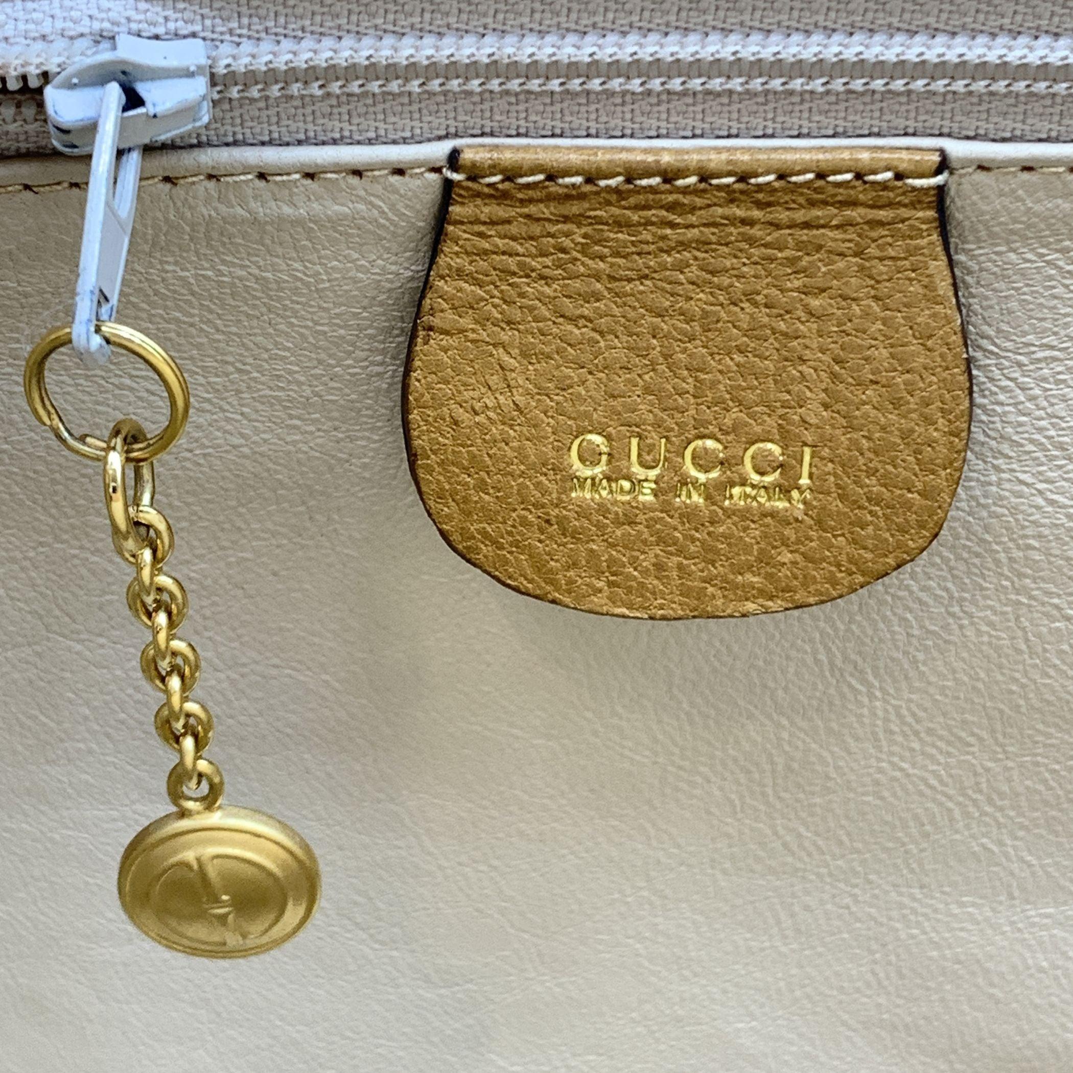 Gucci Vintage Beige Leather Princess Diana XL Maxi Bamboo Bag 4