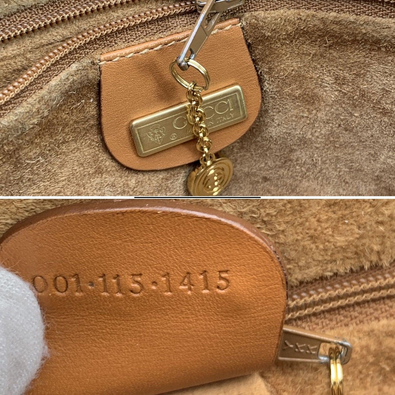  Gucci Vintage Beige Leather Zip Crossbody Messenger Bag Pour femmes 