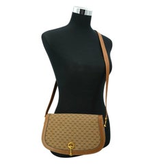 Gucci Vintage Beige Micro GG Monogram Horsebit Shoulder Bag