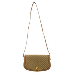 Gucci Vintage Beige Micro GG Monogram Horsebit Shoulder Bag