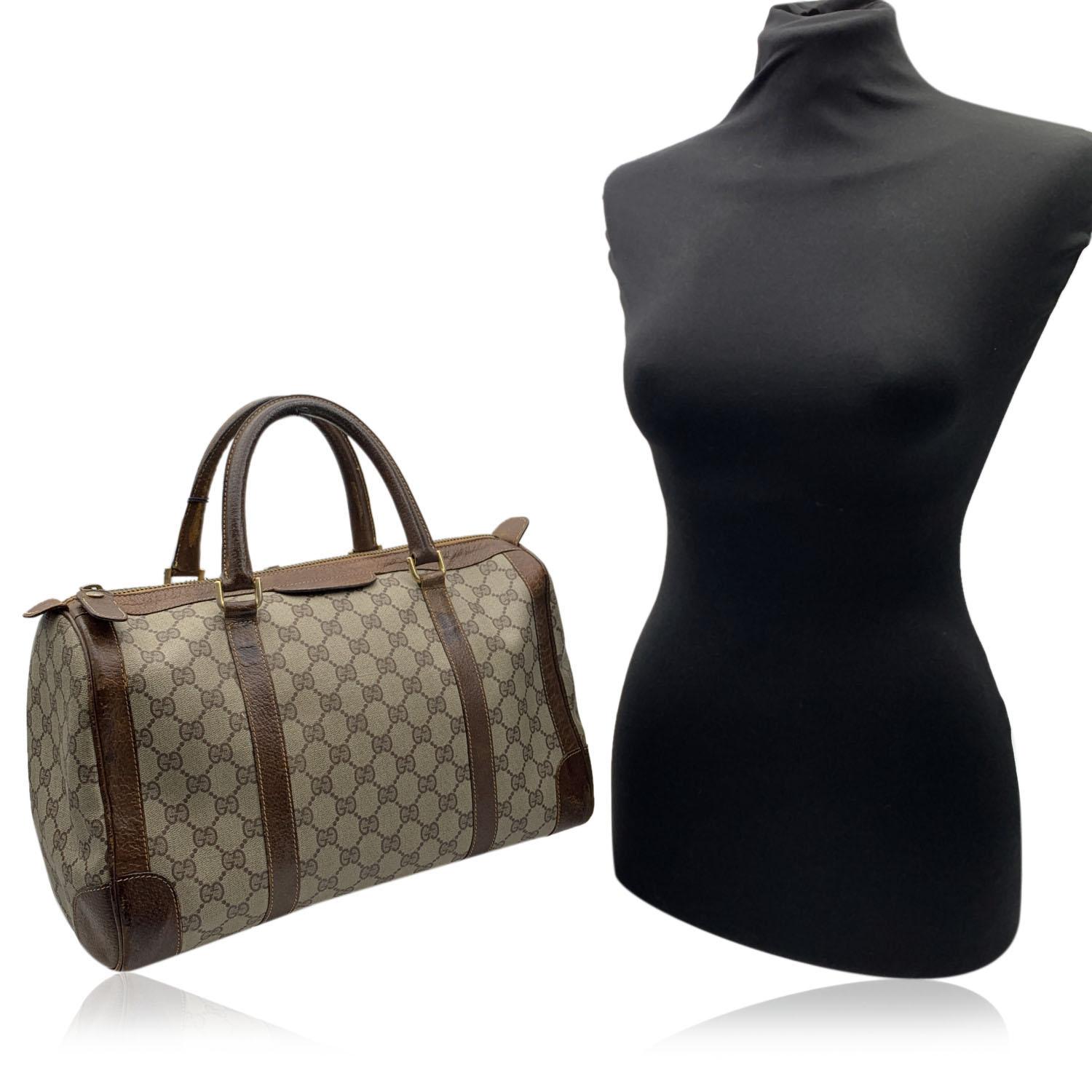 Vintage Gucci Monogram Boston Bag. Beige monogram canvas. Genuine leather trim and handles.Double top handles. Upper zipper closure. 'Made in Italy by GUCCI' tag inside.

Details

MATERIAL: Canvas

COLOR: Beige

MODEL: Monogram Boston Bag

GENDER: