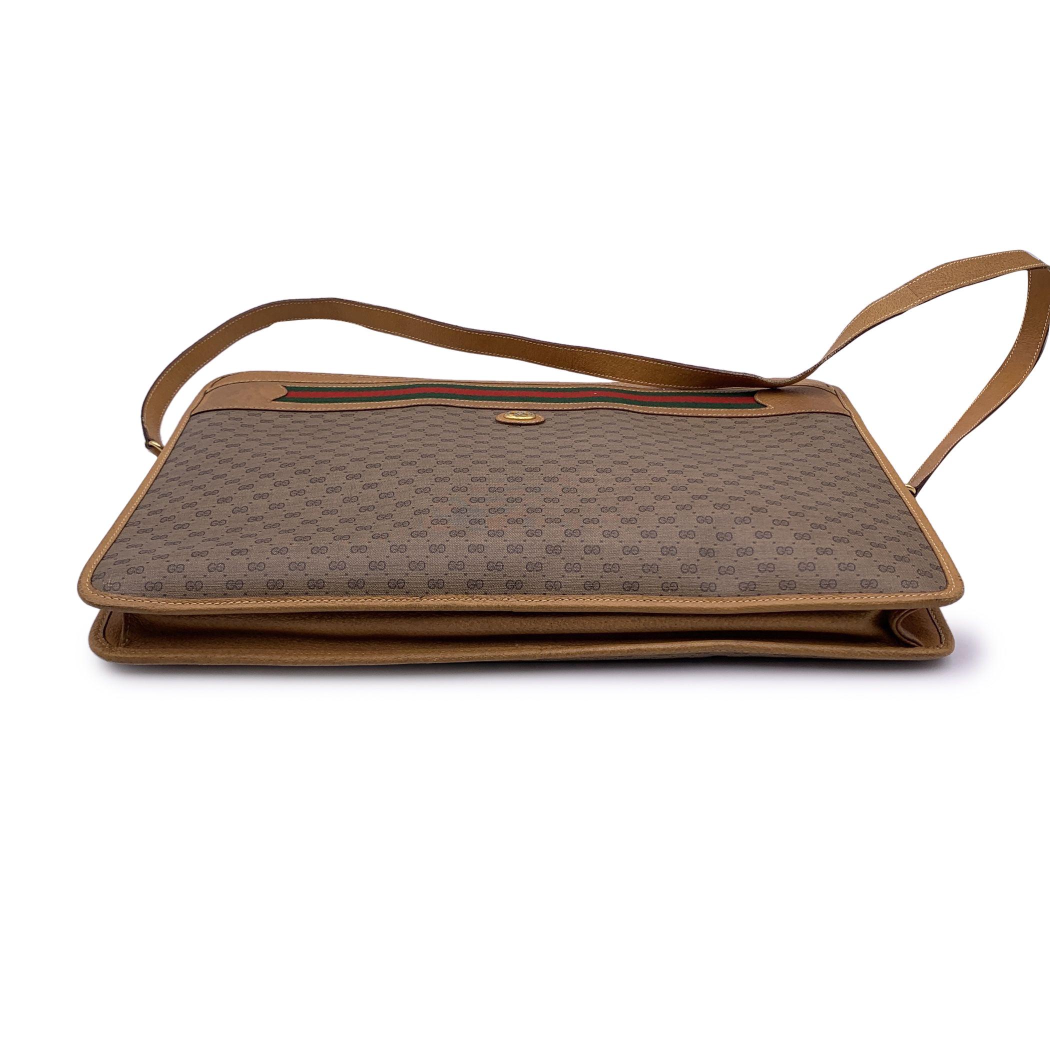 Women's Gucci Vintage Beige Monogram Canvas Briefcase Document Holder
