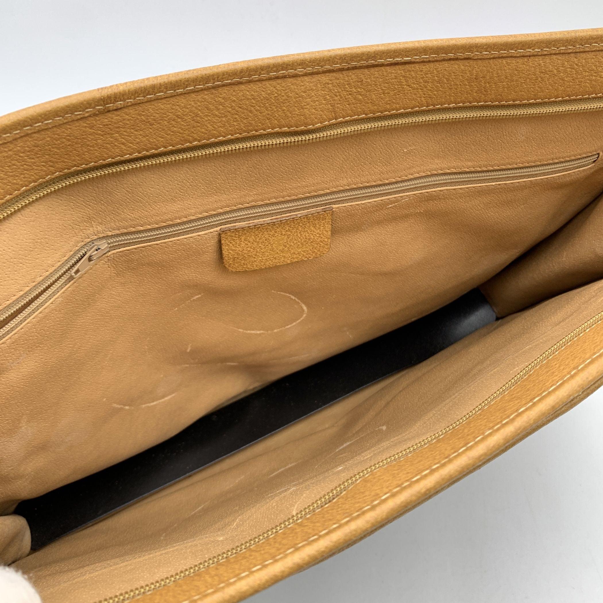 Gucci Vintage Beige Monogram Canvas Briefcase Document Holder 1