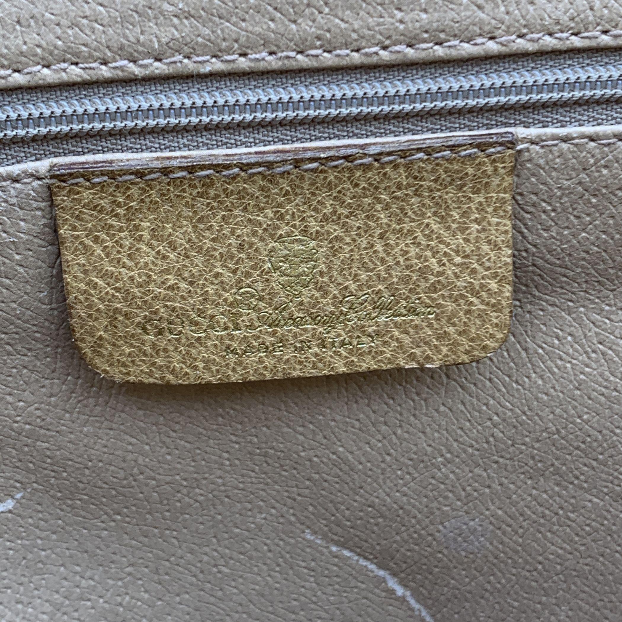 Gucci Vintage Beige Monogram Canvas Briefcase Document Holder 2