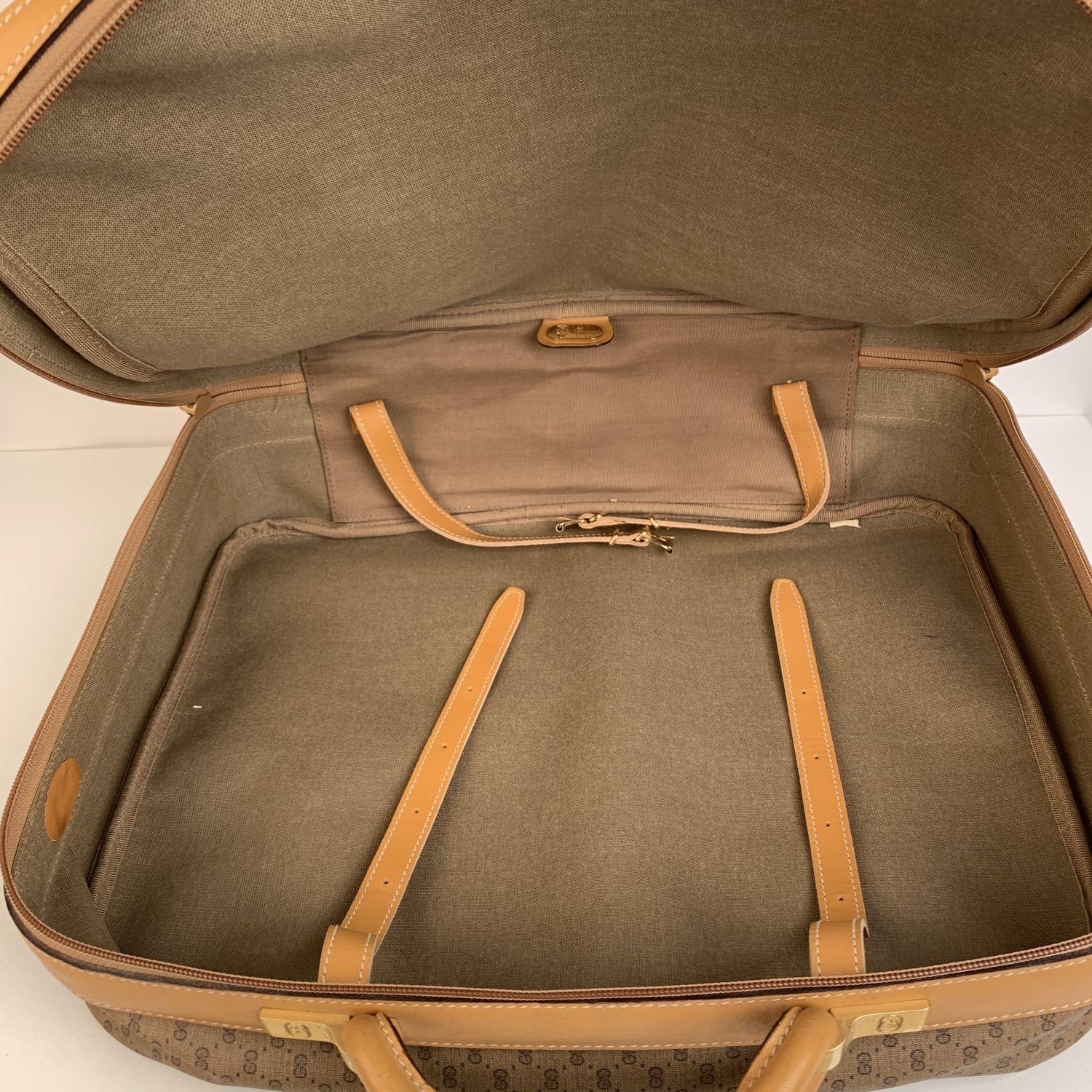 Gucci Vintage Beige Monogram Canvas Cabin Size Suitcase Travel Bag 3