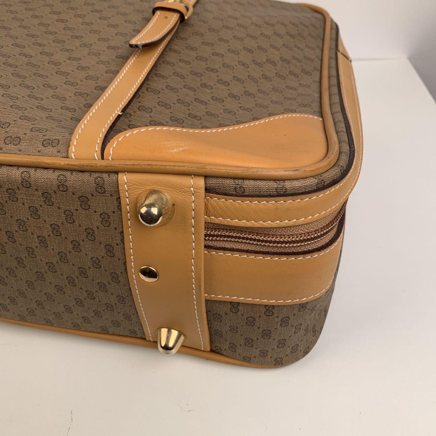 Gucci Vintage Beige Monogram Canvas Cabin Size Suitcase Travel Bag 1