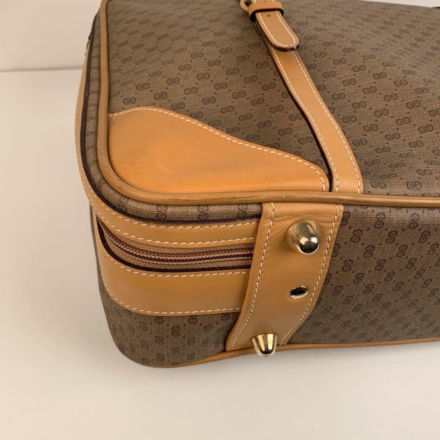 Gucci Vintage Beige Monogram Canvas Cabin Size Suitcase Travel Bag 2