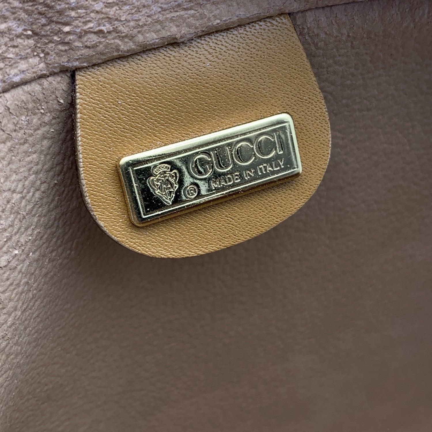 Gucci Vintage Beige Monogram Canvas Cosmetic Bag Clutch Bag 3