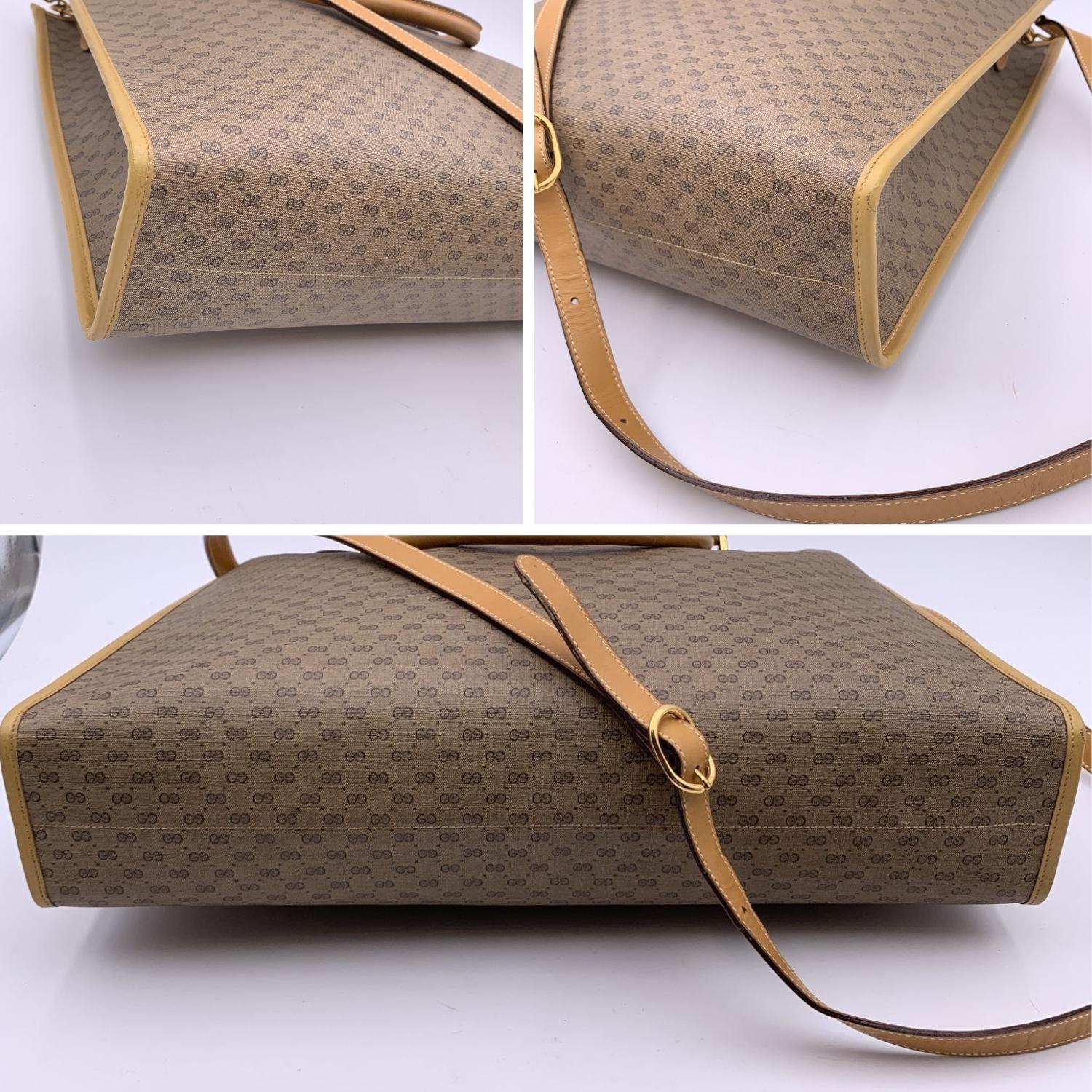 Gucci Vintage Beige Monogram Canvas Large Tote Bag with Strap 2