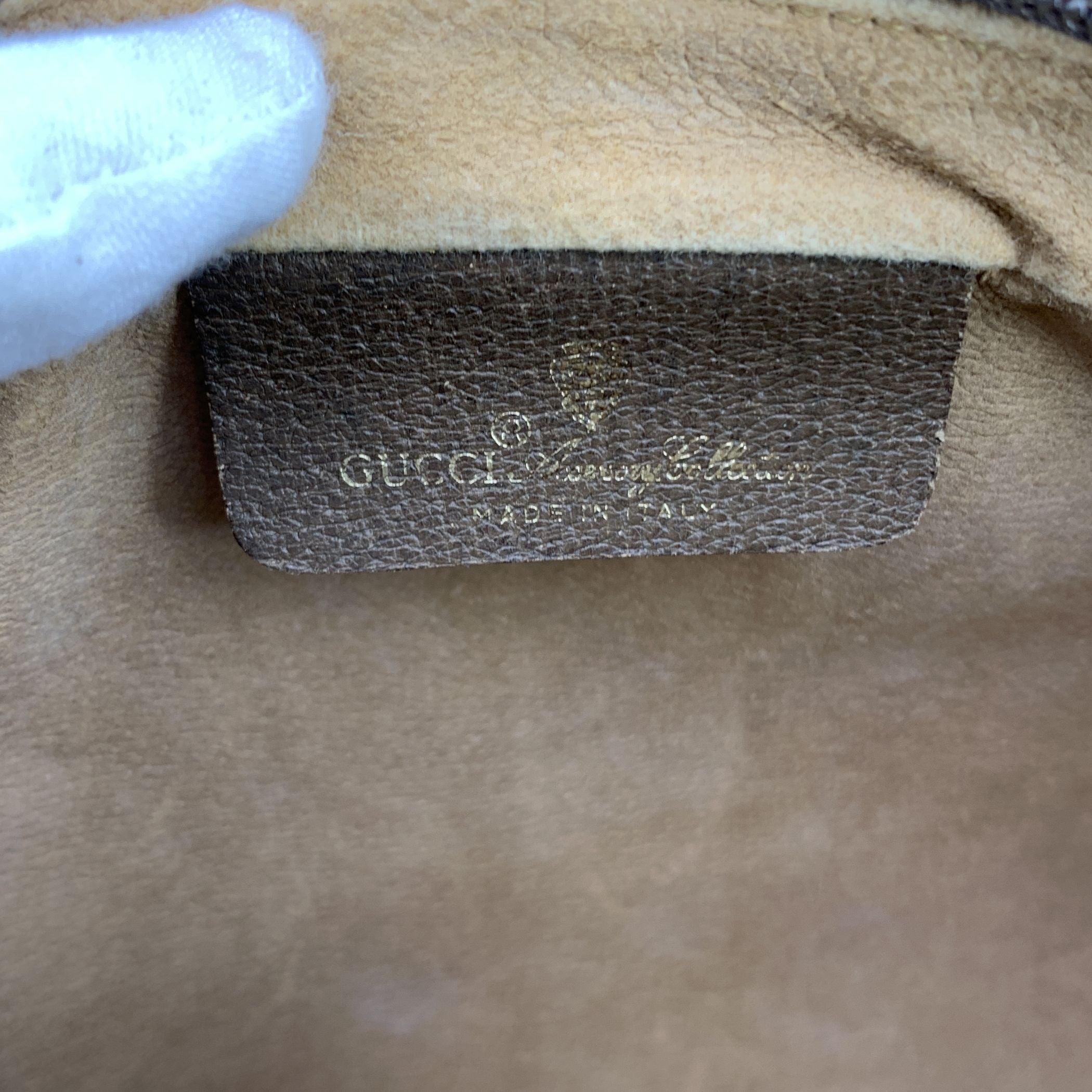 Gucci Vintage Beige Monogram Canvas Ophidia Stripes Crossbody Bag 2