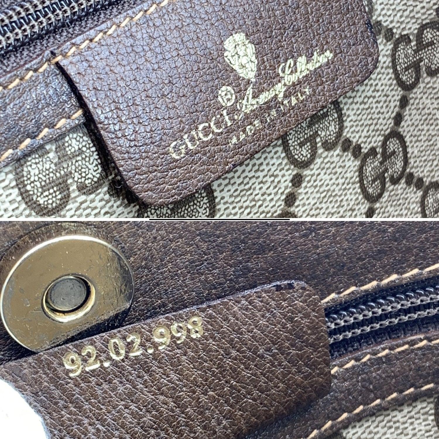 Gucci Vintage Beige Monogram Canvas Einkaufstasche Damen im Angebot