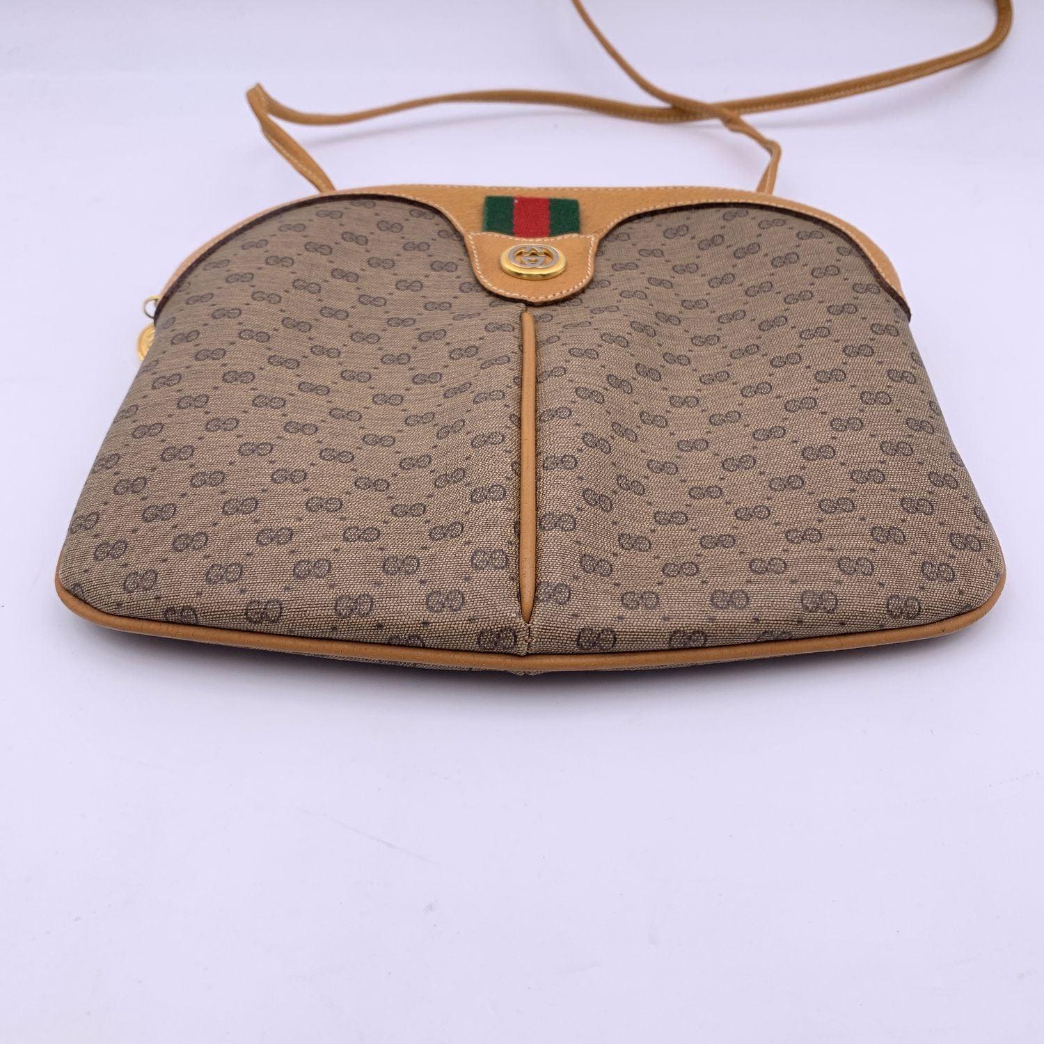 Women's or Men's Gucci Vintage Beige Monogram Canvas Small Crossbody Bags