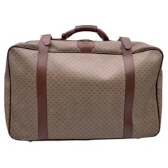 Gucci Vintage Beige Monogram Canvas Suitcase Travel Bag
