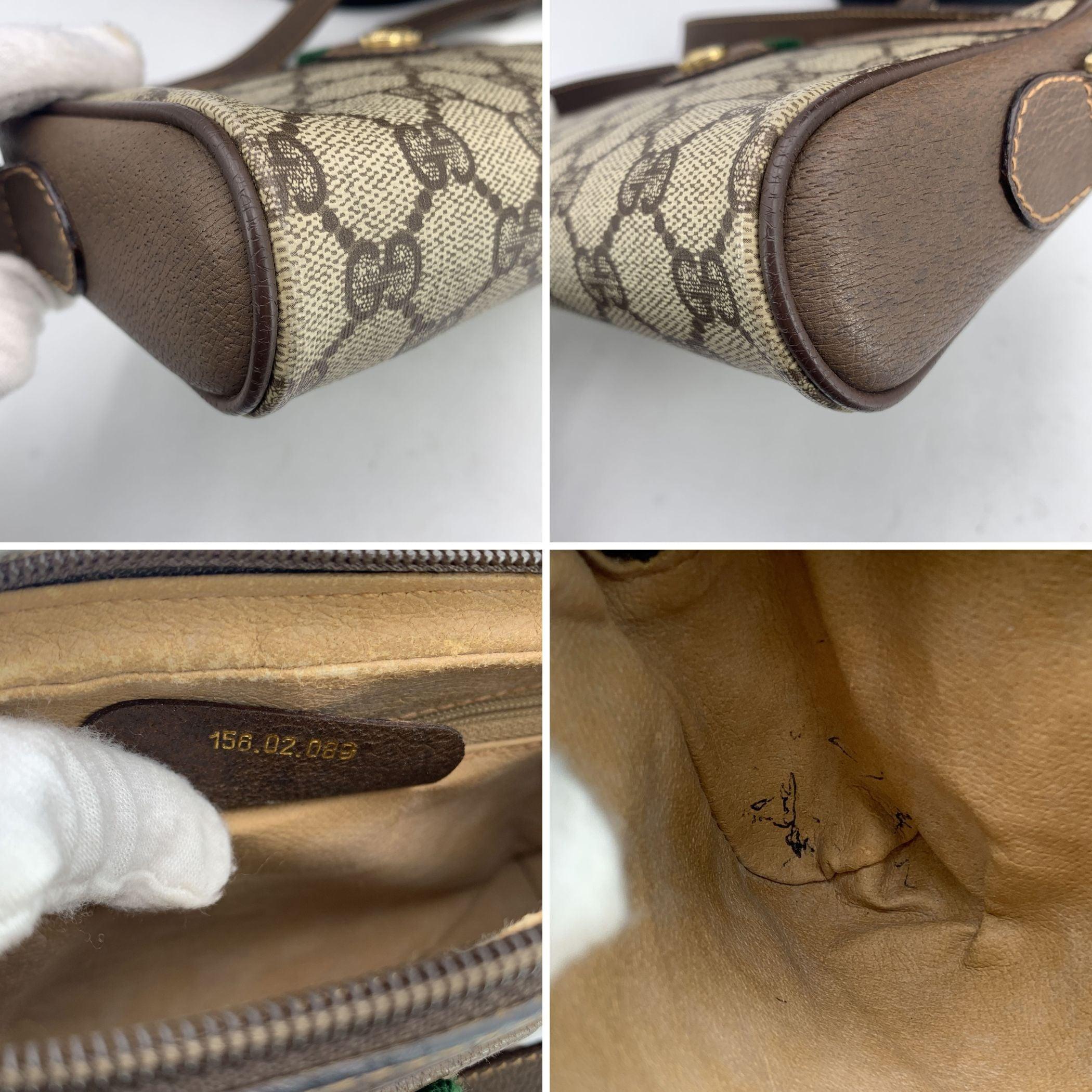 Women's or Men's Gucci Vintage Beige Monogram Canvas Web Crossbody Bag