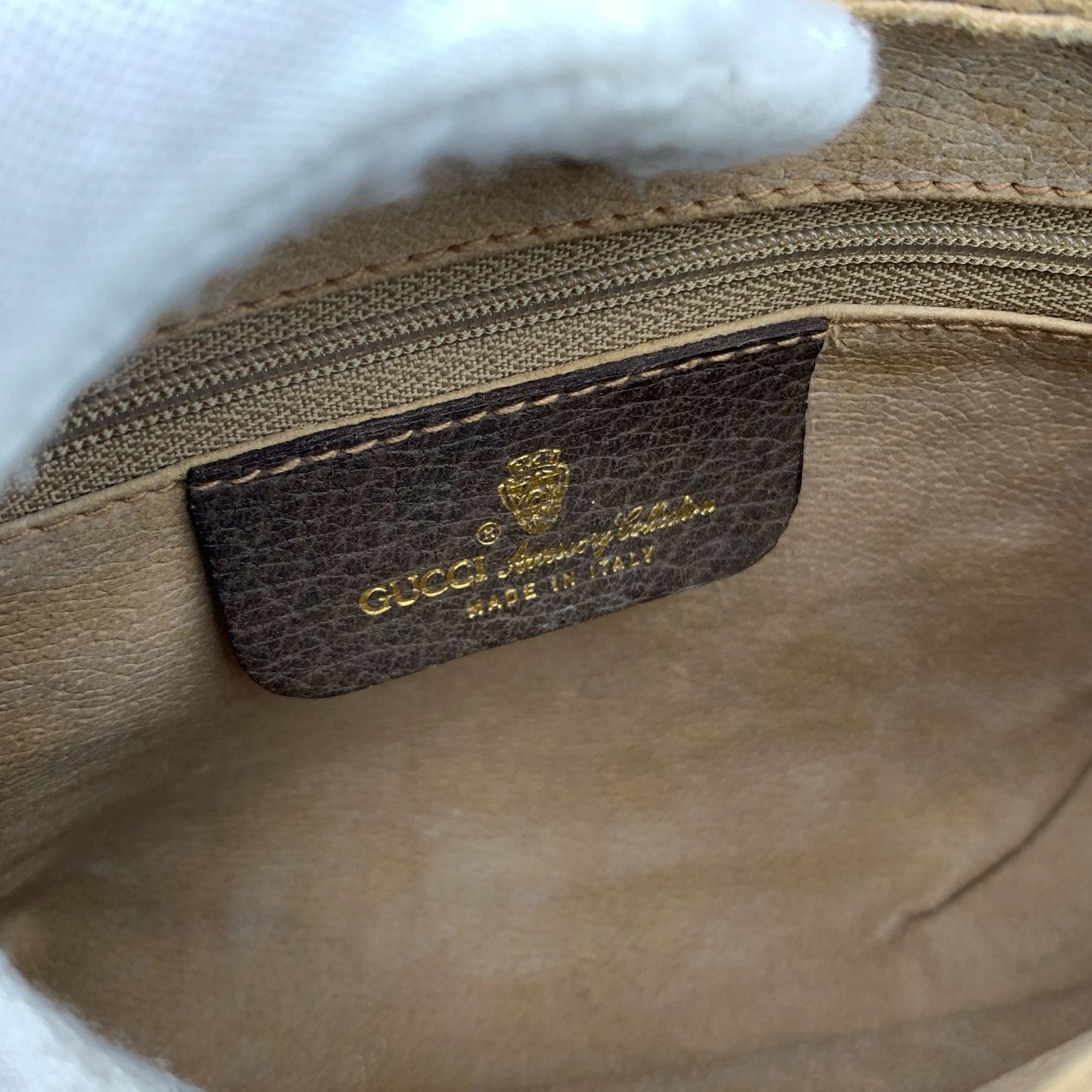 Gucci Vintage Beige Monogram Canvas Web Crossbody Bag 1