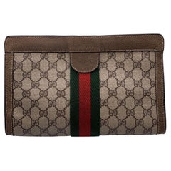 Gucci Vintage Beige Monogram Cosmetic Bag Ophidia Medium Clutch Gucci Vintage Beige Monogram Cosmetic Bag Ophidia Medium Clutch