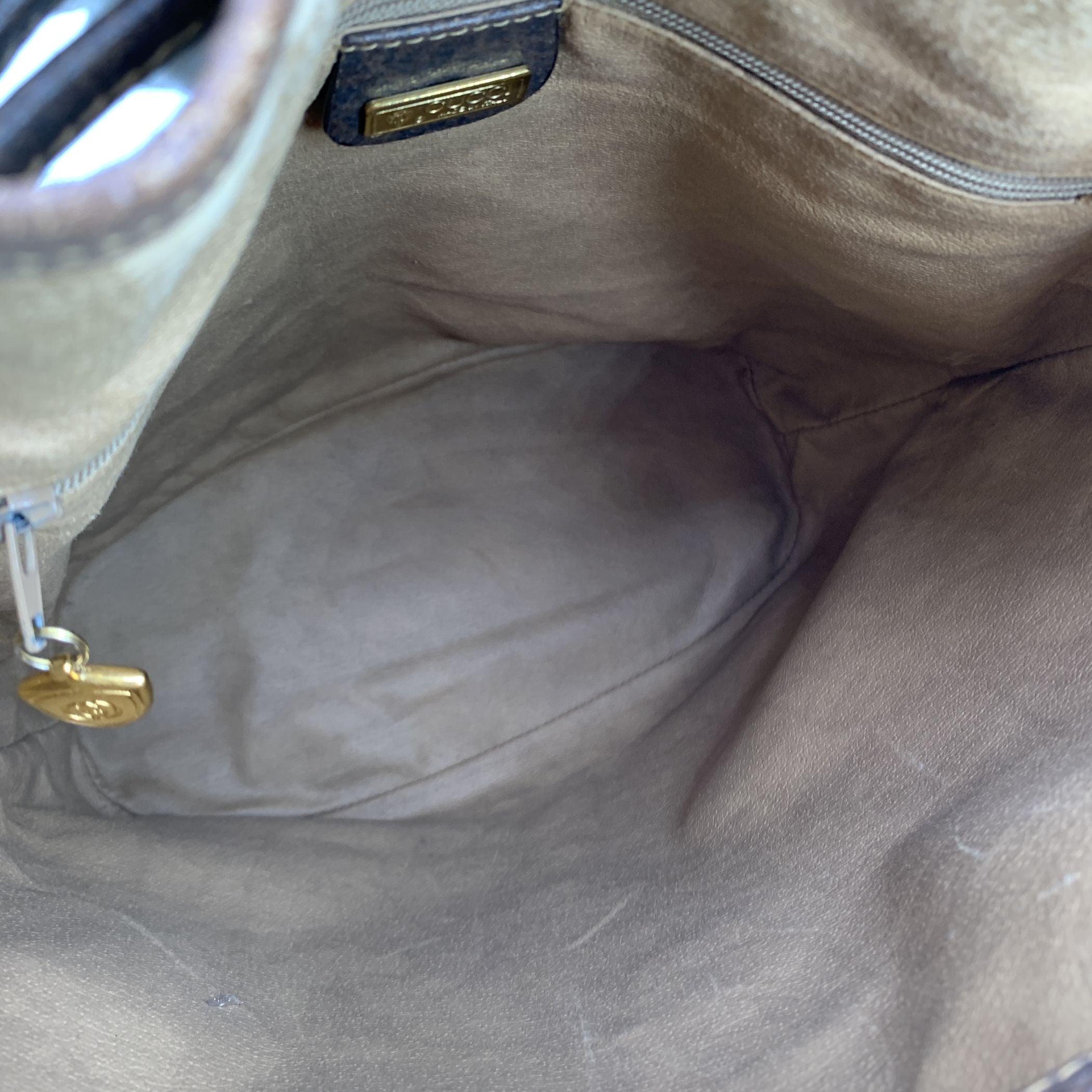 Gucci Vintage Beige Monogram Web Drawstring Bucket Bag 1