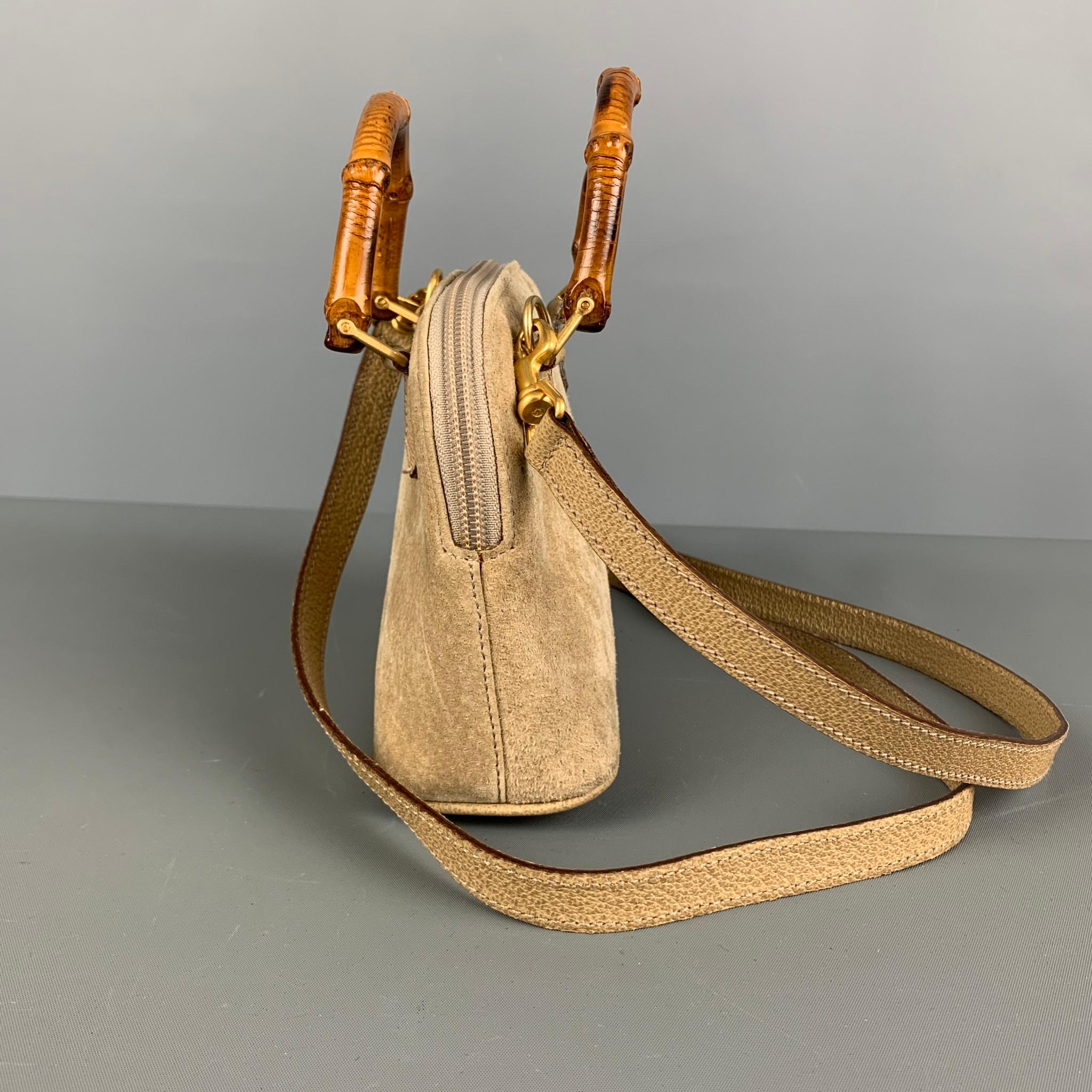 Women's GUCCI Vintage Beige Suede Leather Mini Handbag