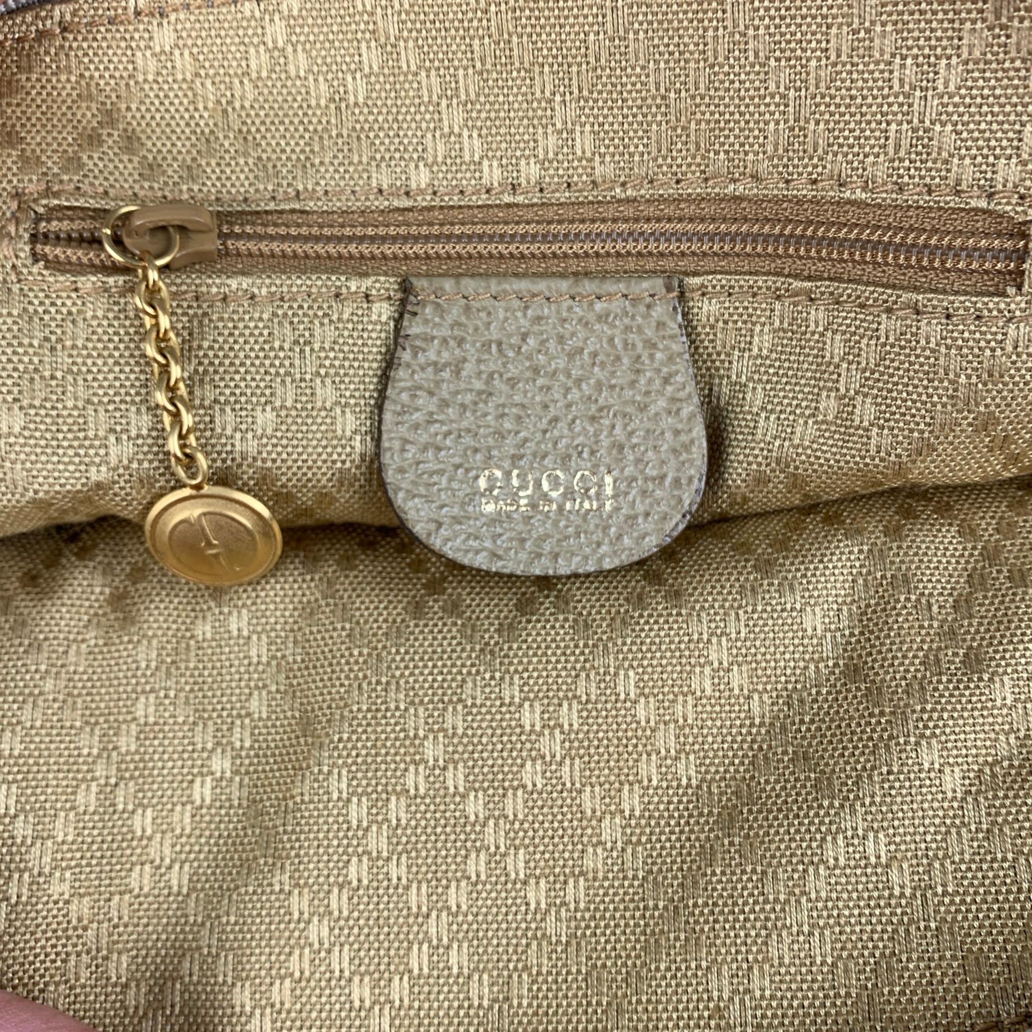 GUCCI Vintage Beige Suede Leather Mini Handbag 2
