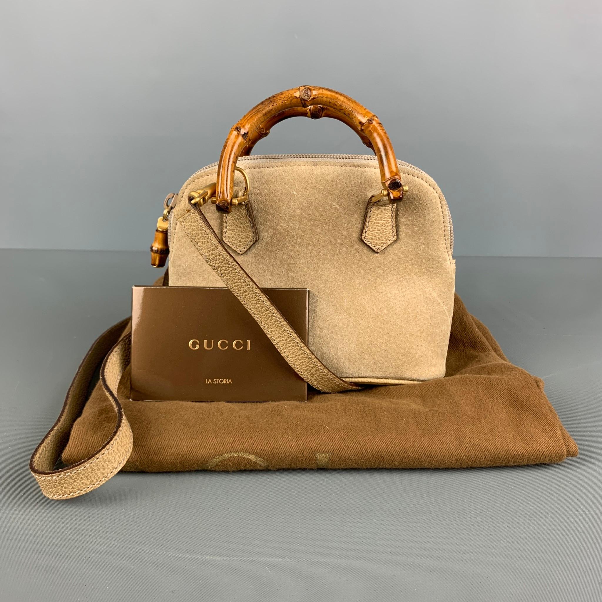 GUCCI Vintage Beige Suede Leather Mini Handbag 4