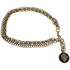 GUCCI Vintage Belt in Two Golden Metal Chains