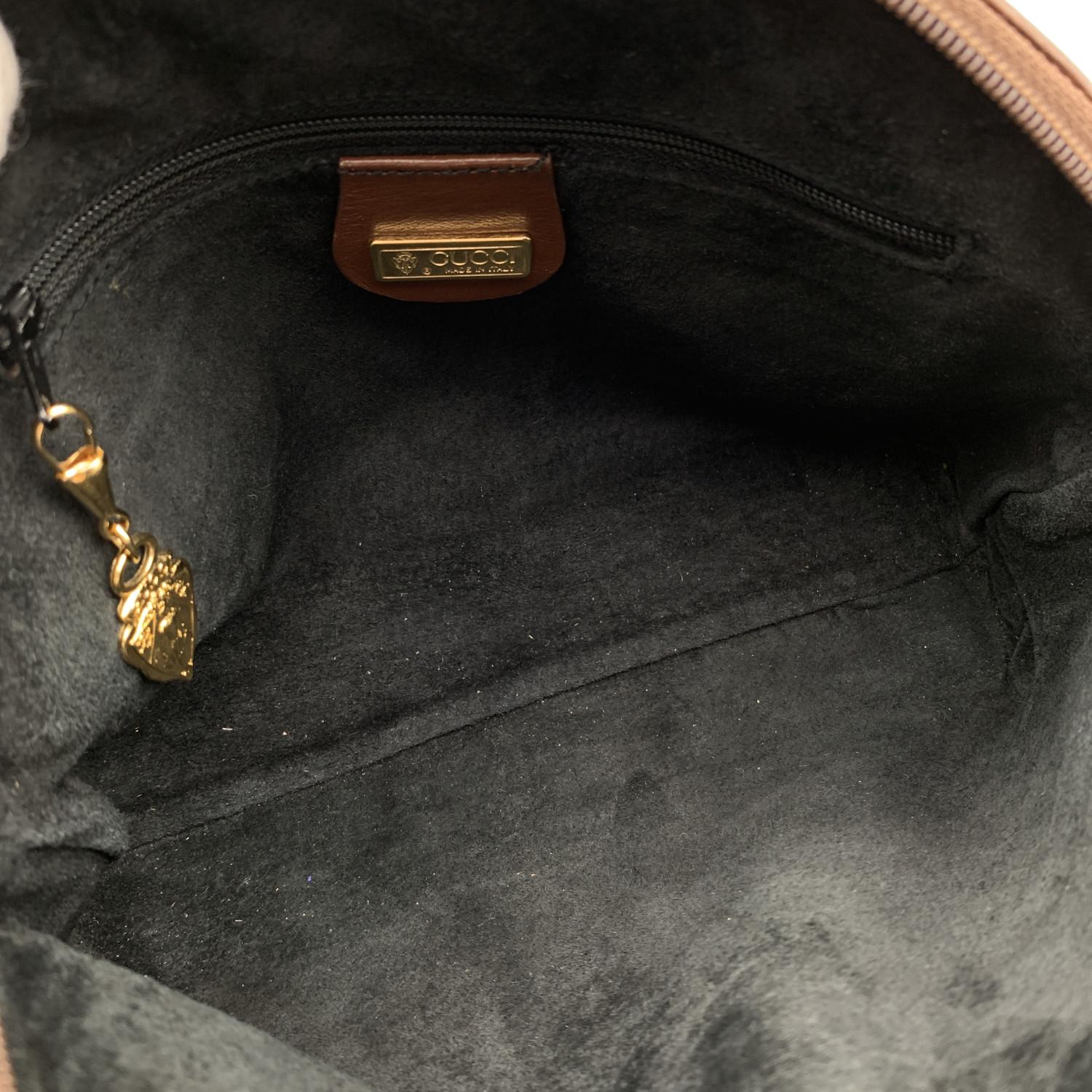 Gucci Vintage Black and Brown Leather Crossbody Messenger Bag 2