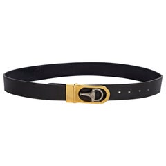 Vintage Gucci Black Brown Leather Reversible Belt